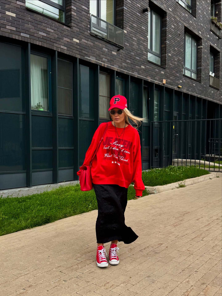Damen Sportliches Sweatshirt mit auffälligem Schriftzug und lässigem Schnitt WW