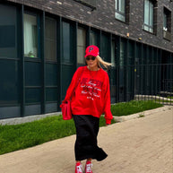 Damen Sportliches Sweatshirt mit auffälligem Schriftzug und lässigem Schnitt WW