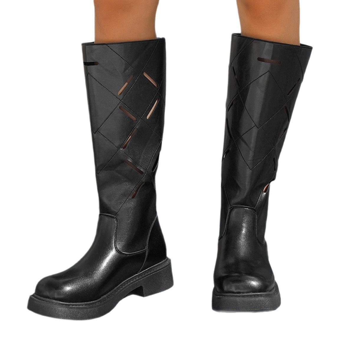 Damen Stiefel mit dekorativem Schnitt und komfortabler Gummisohle WW