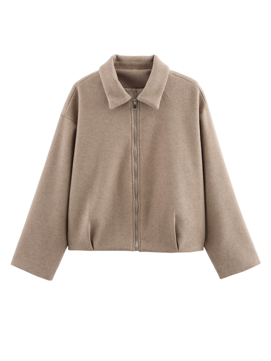 Damen sportliche Jacke mit hohem Kragen und Reißverschluss WW