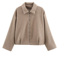 Damen sportliche Jacke mit hohem Kragen und Reißverschluss WW