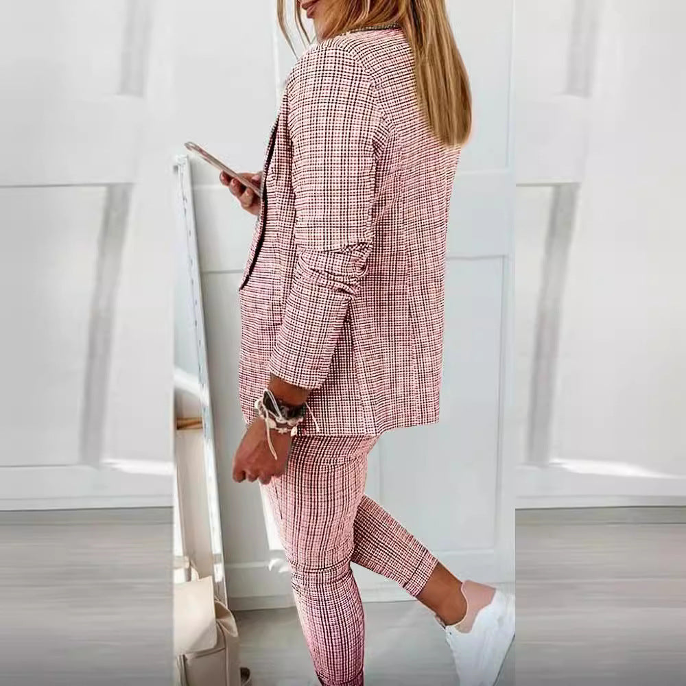 Damen Karierter Blazer mit lässigem Schnitt WW