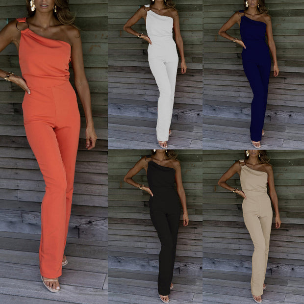 Damen Stylish Jumpsuit mit asymmetrischem Schnitt und eleganten Details WW