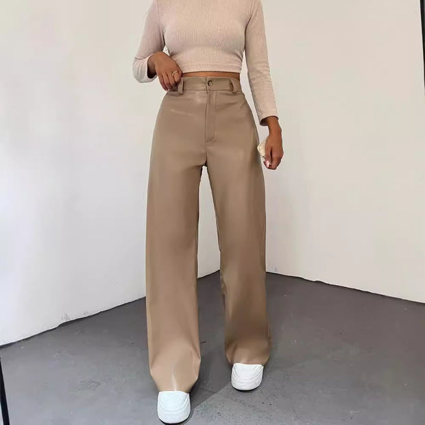 Damen Weite Hochbundhose aus leichtem Material mit eleganter Passform WW