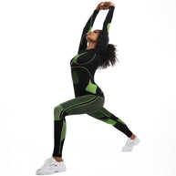 Damen Athletisches Kompressions-Set mit atmungsaktivem Elastic-Werkstoff WW