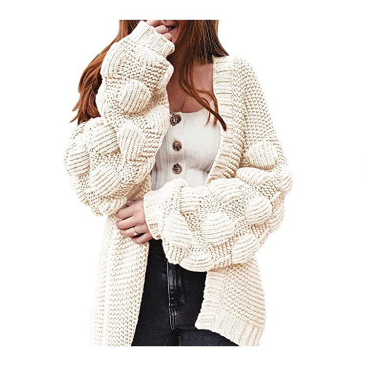 Damen Strickjacke mit strukturierten Ärmeln WW