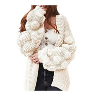Damen Strickjacke mit strukturierten Ärmeln WW