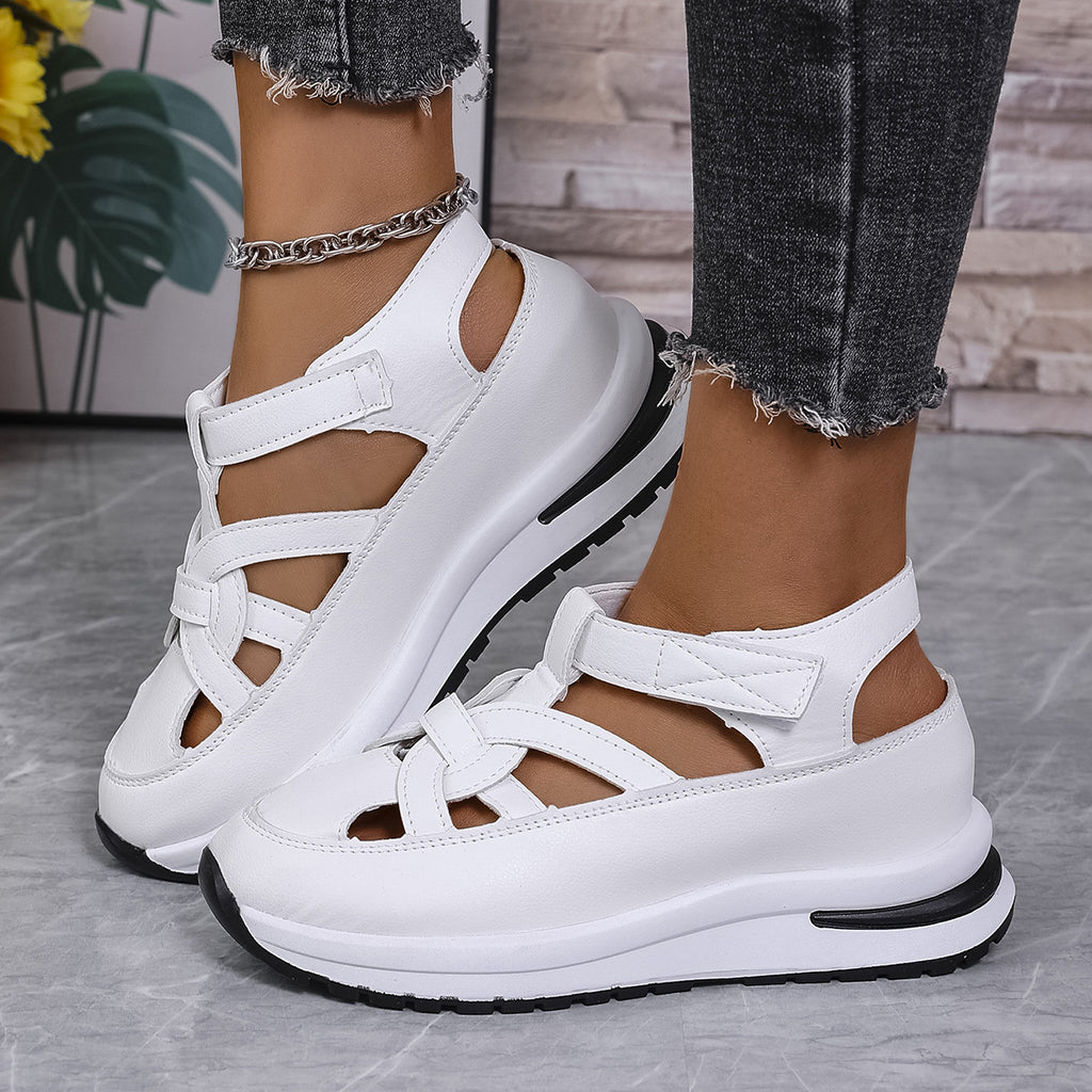 Damen Komfortable und Stylische Keil Sandalen mit offenem Zehenbereich WW