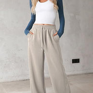 Damen bequeme Freizeithose mit weit geschnittenem Bein und praktischen Taschen WW