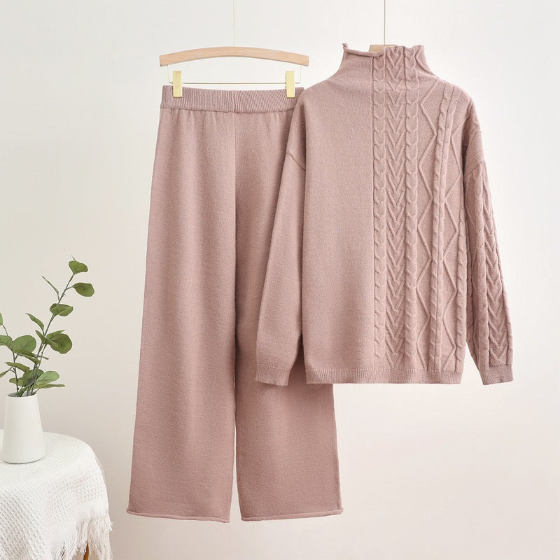 WOLFF | Zusammengesetzter warmer Rollkragenpullover und Hosen Set