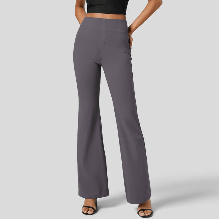 Damen hohe Schlaghose mit elastischem Bund und figurschmeichelndem Design W&W Mode