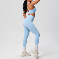 Damen Sport-BH und hochleistungs Leggings Set mit atmungsaktivem Design WW