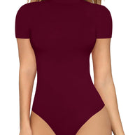 Damen Body mit hochgeschlossenem Kragen und kurzen Ärmeln WW