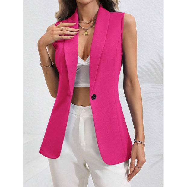 Damen ärmellose Blazerjacke mit elegantem Schnitt und taillierter Silhouette WW