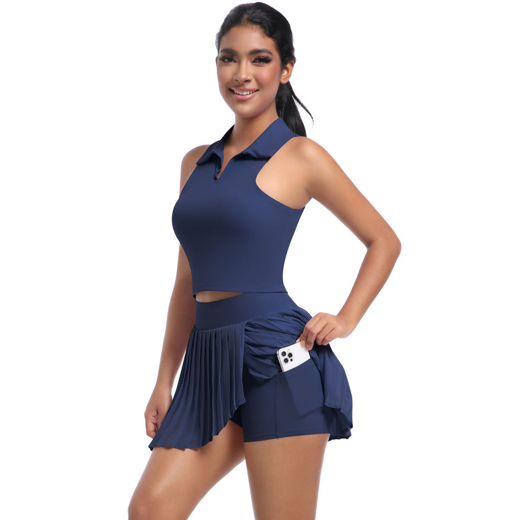 Damen Sportlicher Tennisrock mit integrierter Shorts und modischer Plissierung WW