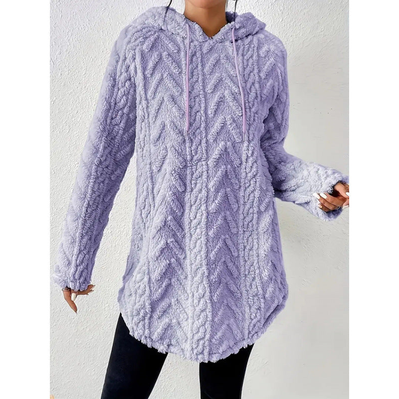 Damen bequemer Kapuzenpullover mit strukturiertem Design WW