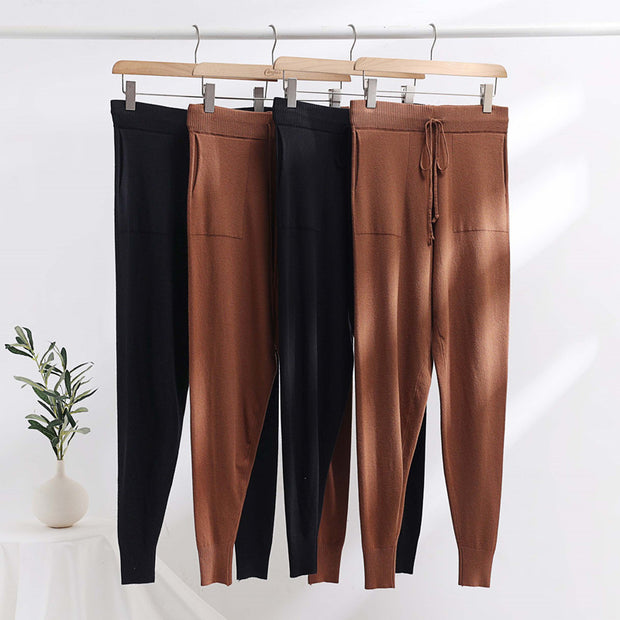 Damen bequeme und stilvolle Strickhose WW