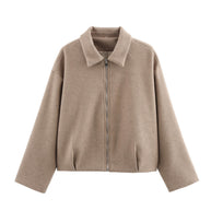 Damen sportliche Jacke mit hohem Kragen und Reißverschluss WW