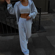 Damen Sportliches Lounge-Set mit lässigem Hoodie und elastischen Hosen WW