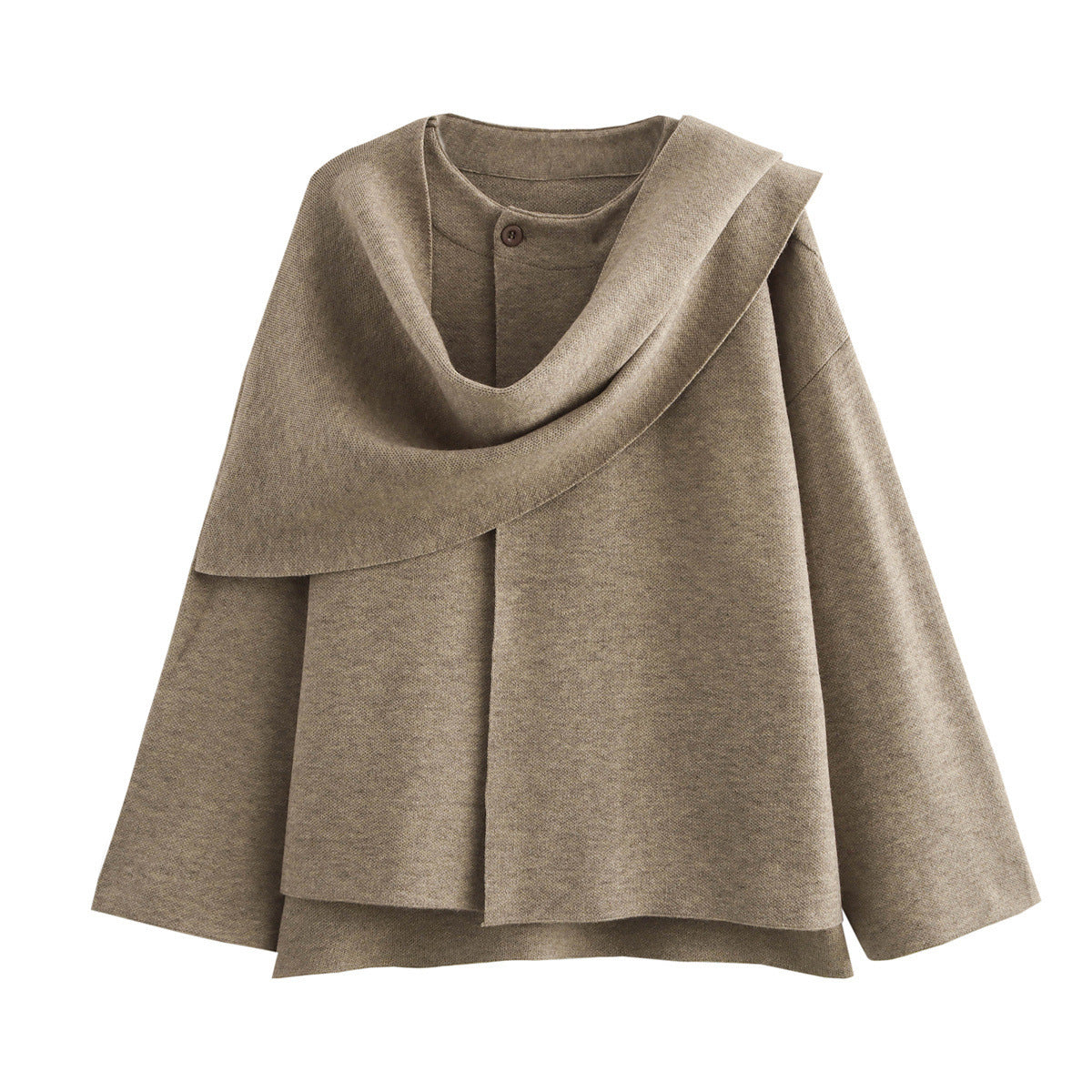 Damen asymmetrische ponchoartige Jacke aus weichem Material WW