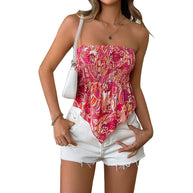 Damen Bustier-Top mit elastischem Bund und asymmetrischem Saum WW