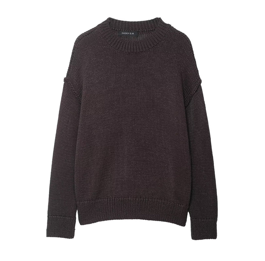 Damen bequemer Strickpullover mit Rundhalsausschnitt und lässigem Schnitt WW