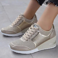 Damen Sneakers mit trendigem Leopardenmuster und speziellem Wedge-Design WW