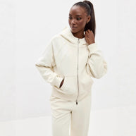 Damen sportliches Fleece-Hoodie-Set mit verschließbarem Reißverschluss WW