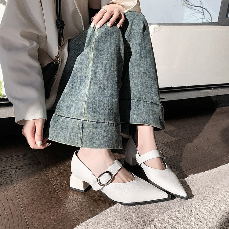 Damen Elegante Mary Jane Schuhe mit modischem Blockabsatz und verstellbarem Riemen W&W