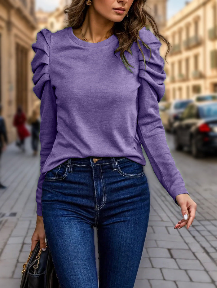 Damen Sweatshirt mit voluminösen Puffärmeln und lässigem Schnitt WW