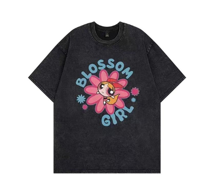 Damen T-Shirt mit angepasstem Powerpuff Girls Grafikdruck WW