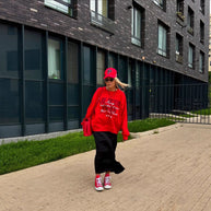 Damen Sportliches Sweatshirt mit auffälligem Schriftzug und lässigem Schnitt WW