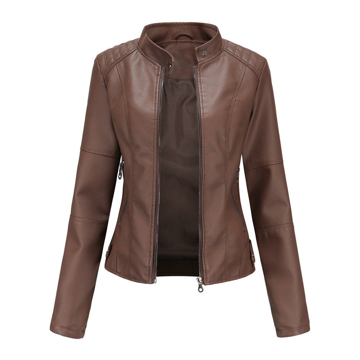 W&W Mode - Damen schlichte Kunstlederjacke für einen kantigen Look