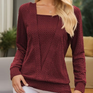 Damen Pullover mit Zopfmuster WW