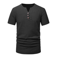 Herren Klassisches Lässiges Henley T-Shirt WW
