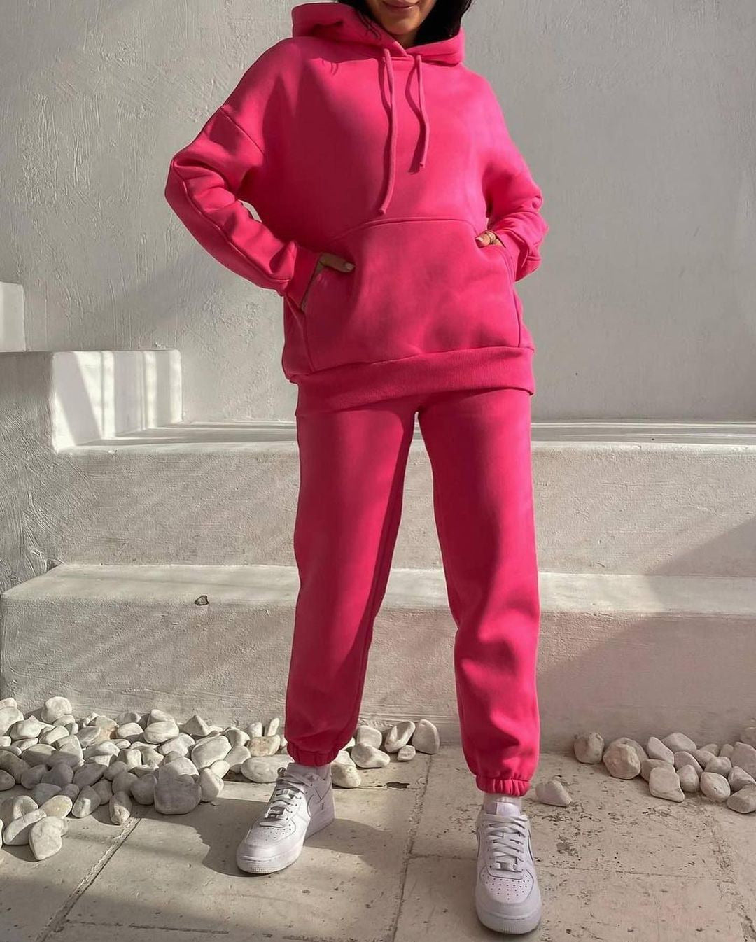 Damen bequemer Kapuzenpullover aus weichem Baumwollmix WW