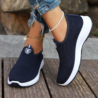 Damen Leichte Slip-On Sport Sneakers mit atmungsaktivem Strickobermaterial WW