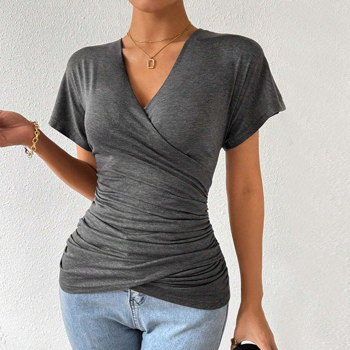 Damen Wickeloberteil mit raffinierten Raffungseffekten W&W Mode