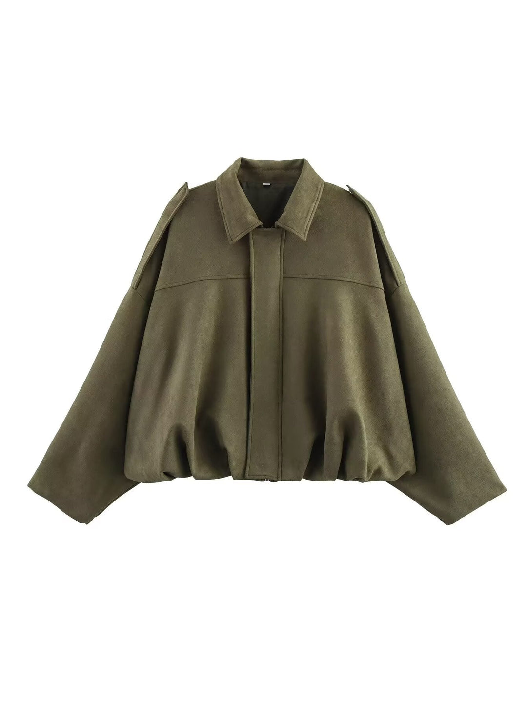 Damen Oversized Jacke mit lässiger Schnittführung und abnehmbaren Kragen W&W Mode