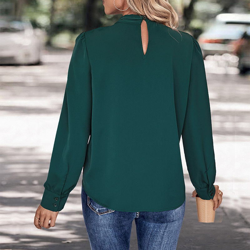 Damen Bluse mit lässiger Eleganz und dekorativen Falten WW