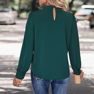 Damen Bluse mit lässiger Eleganz und dekorativen Falten WW