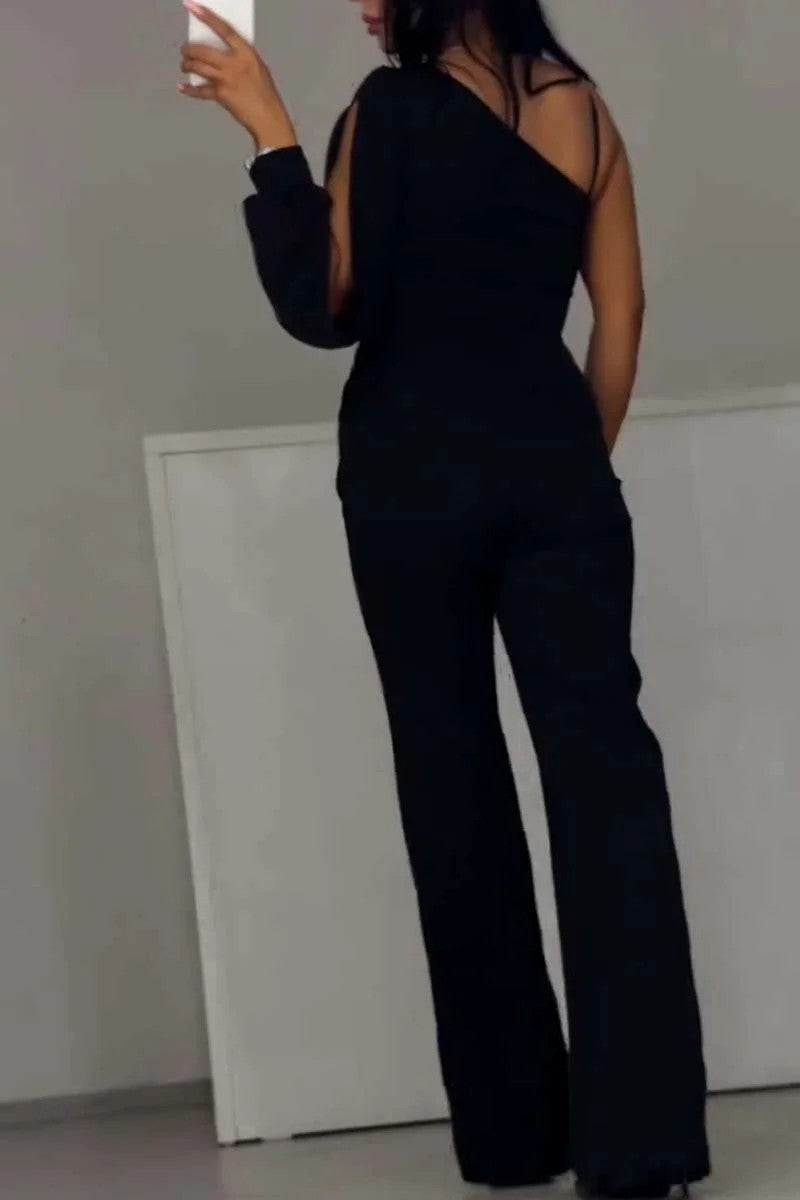 W&W Mode | Sexy einseitiger High-Slit-Jumpsuit
