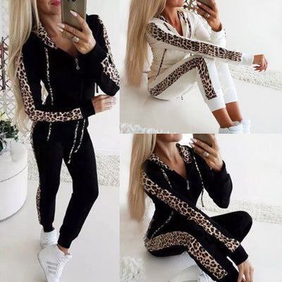 Damen Sportanzug mit elegantem Tiermuster WW