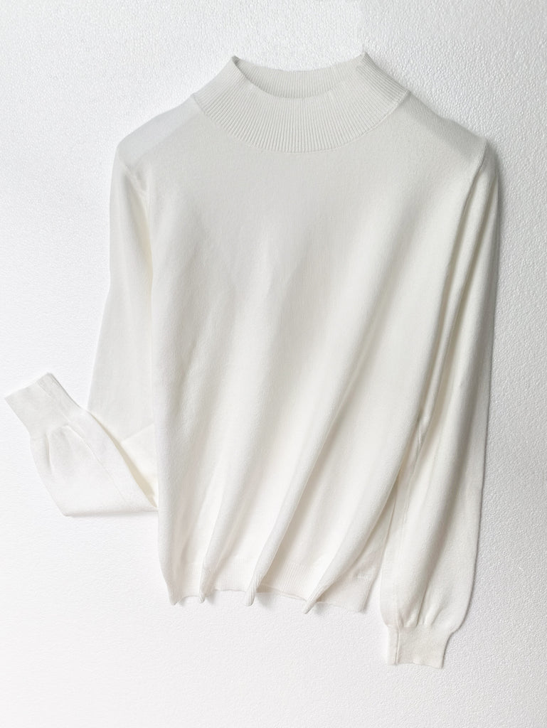 Damen Hochwertiger Pullover mit Stehkragen aus feinem Strick WW