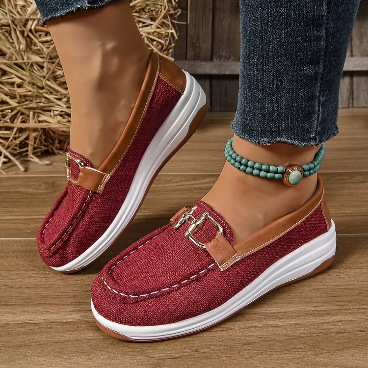 Damen Slip-On Clogs mit modischem Karomuster und elegantem Schnallen-Detail WW