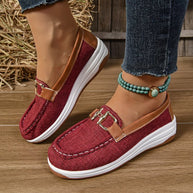 Damen Slip-On Clogs mit modischem Karomuster und elegantem Schnallen-Detail WW