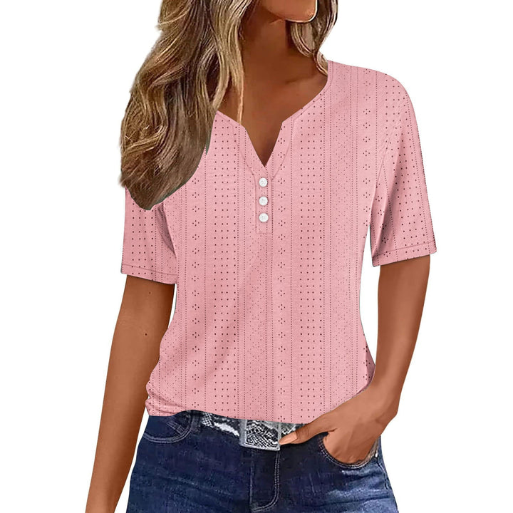 W&W Mode | Jacquard Hohl Kurzarm T-Shirt