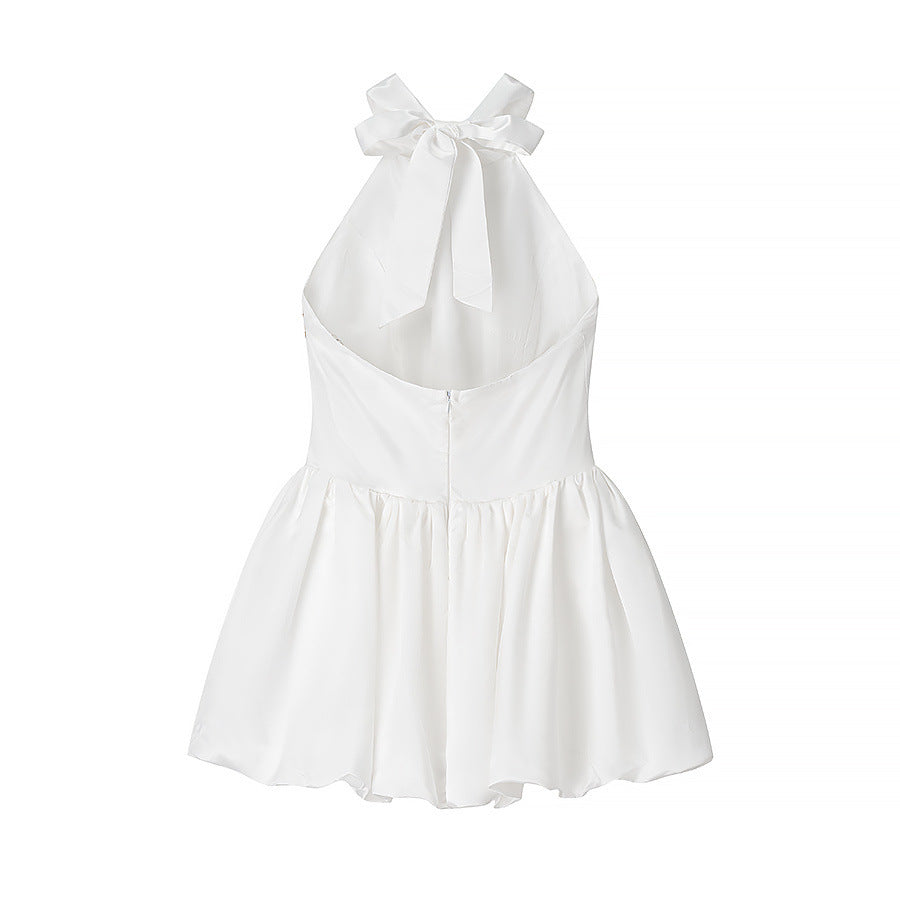 Damen Ballettkleid mit offenem Rücken und schwingendem Rock WW