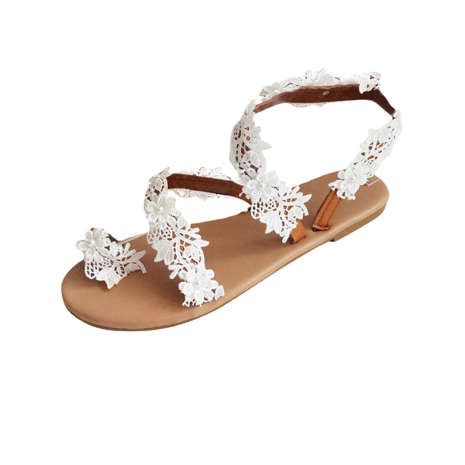 Damen Sandalen mit floralen Spitzen-Details und luftiger Fußbettgestaltung WW