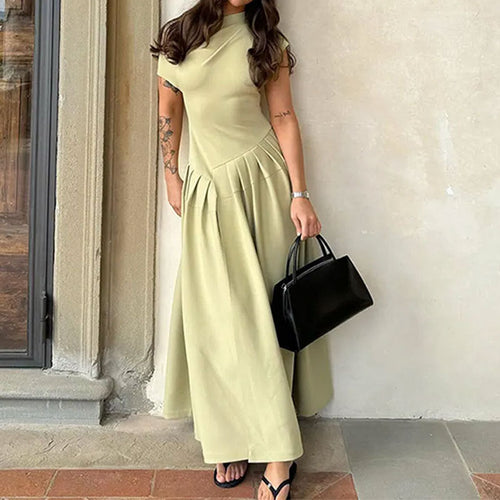 Damen Wickelmaxikleid mit asymmetrischem Schnitt und strukturiertem Design W&W Mode